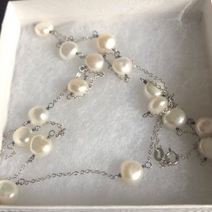 New Freshwater Pearls & Sterling Silver Chain